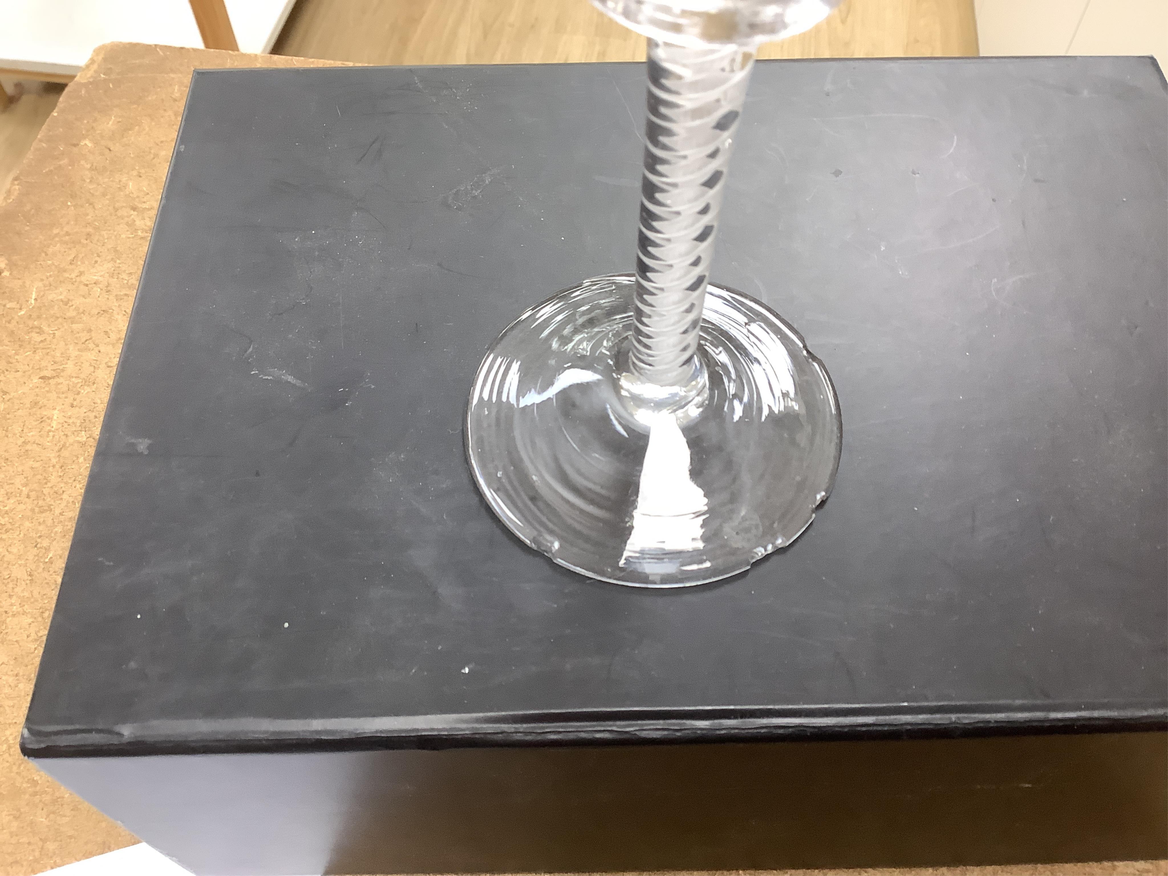 A collection of various Georgian and later wine glasses